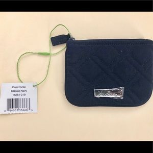 NWT Vera Bradley Classic Navy Coin Purse!
